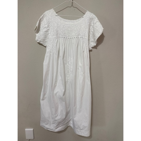 Dresses & Skirts - Oaxaca Mexican Embroidered All White Wedding Dress Women Cottagecore Peasant